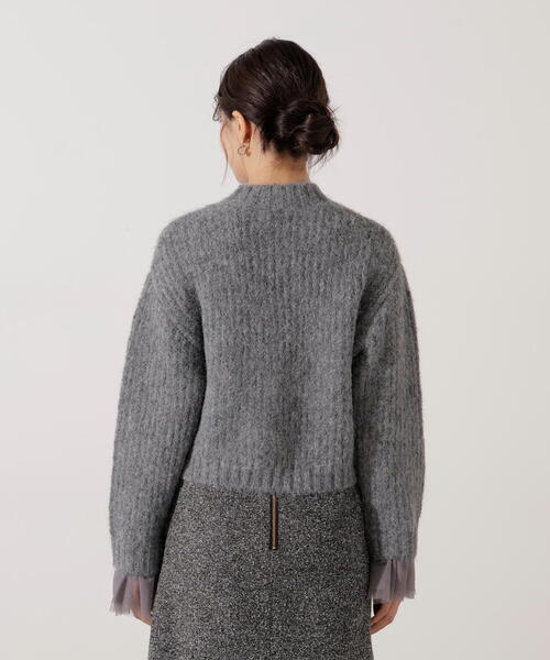 PROPORTION BODY DRESSING(プロポーションボディドレッシング)の「<ウォッシャブル>チュールスリーブボックスニット / 1216170004(ニット/セーター・レディース・グレー/ピンク/ホワイト系その他・FREE)」の18枚目の写真