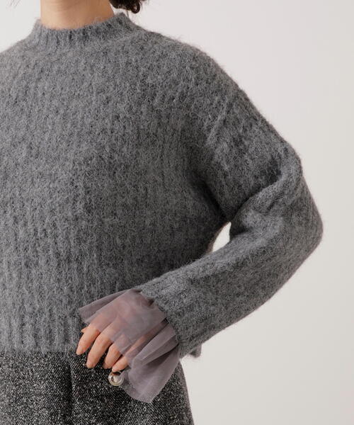 プロポーション ボディドレッシング（PROPORTION BODY DRESSING）/＜ウォッシャブル＞チュールスリーブボックスニット ウォッシャブル>チュールスリーブボックスニット | PROPORTION BODY