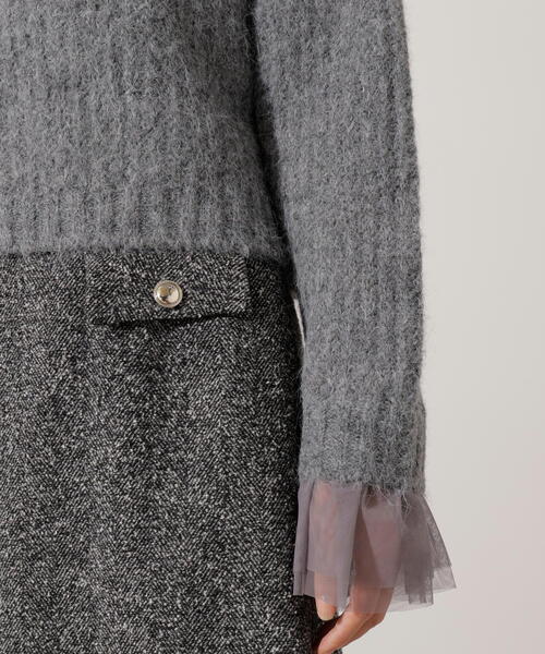PROPORTION BODY DRESSING(プロポーションボディドレッシング)の「<ウォッシャブル>チュールスリーブボックスニット / 1216170004(ニット/セーター・レディース・グレー/ピンク/ホワイト系その他・FREE)」の22枚目の写真