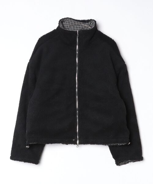 FREE STYLISTS(フリー スタイリスト)の「YUGA_YGMC 2-way boa check pattern blouson coat(ブルゾン・レディース・ブラック/ブラウン・FREE)」の4枚目の写真