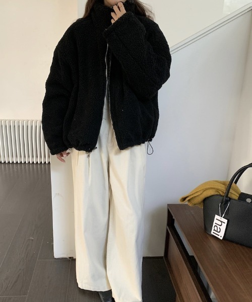 FREE STYLISTS(フリー スタイリスト)の「YUGA_YGMC 2-way boa check pattern blouson coat(ブルゾン・レディース・ブラック/ブラウン・FREE)」の10枚目の写真