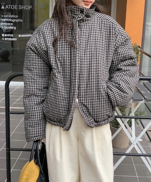 FREE STYLISTS(フリー スタイリスト)の「YUGA_YGMC 2-way boa check pattern blouson coat(ブルゾン・レディース・ブラック/ブラウン・FREE)」の12枚目の写真