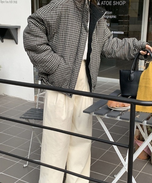 FREE STYLISTS(フリー スタイリスト)の「YUGA_YGMC 2-way boa check pattern blouson coat(ブルゾン・レディース・ブラック/ブラウン・FREE)」の17枚目の写真