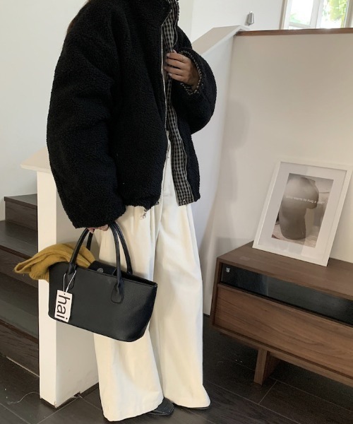 FREE STYLISTS(フリー スタイリスト)の「YUGA_YGMC 2-way boa check pattern blouson coat(ブルゾン・レディース・ブラック/ブラウン・FREE)」の9枚目の写真