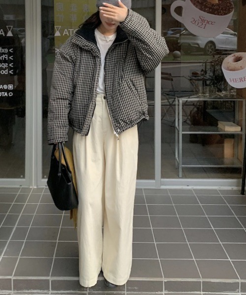 FREE STYLISTS(フリー スタイリスト)の「YUGA_YGMC 2-way boa check pattern blouson coat(ブルゾン・レディース・ブラック/ブラウン・FREE)」の19枚目の写真