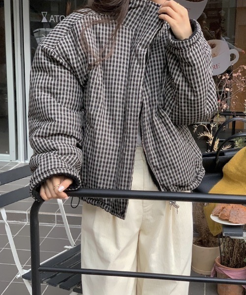 FREE STYLISTS(フリー スタイリスト)の「YUGA_YGMC 2-way boa check pattern blouson coat(ブルゾン・レディース・ブラック/ブラウン・FREE)」の13枚目の写真