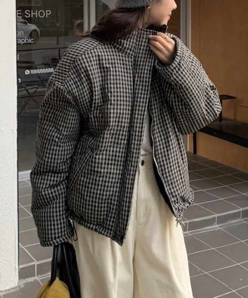 FREE STYLISTS(フリー スタイリスト)の「YUGA_YGMC 2-way boa check pattern blouson coat(ブルゾン・レディース・ブラック/ブラウン・FREE)」の15枚目の写真
