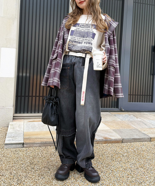 DOUBLE NAME（ダブルネーム）の「リビルドダブルデニムパンツ（デニムパンツ・レディース・ブラック系その他/インディゴブルー・FREE）」の13枚目の写真