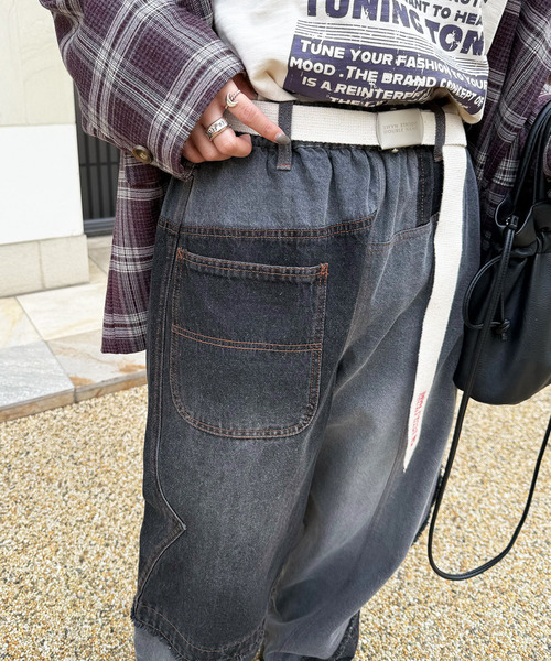 DOUBLE NAME（ダブルネーム）の「リビルドダブルデニムパンツ（デニムパンツ・レディース・ブラック系その他/インディゴブルー・FREE）」の16枚目の写真