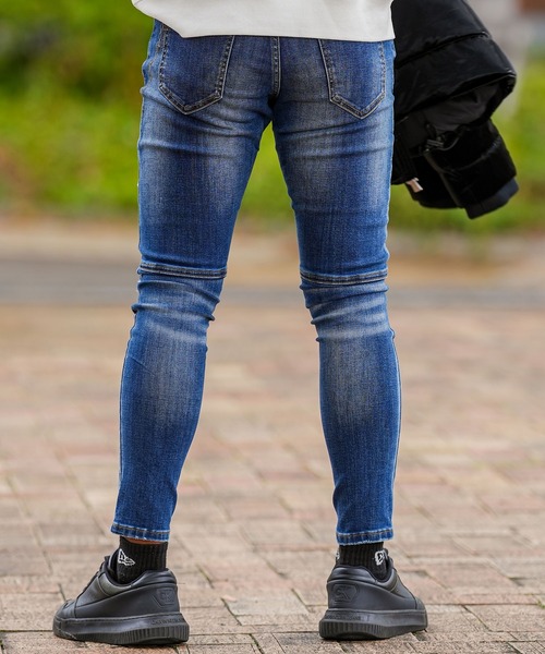 adamsJUGGLER（アダムスジャグラー）の「RTEG I/P デニムロングパンツ（デニムパンツ・メンズ・インディゴブルー/ブラック・S/M/L/XL/XXL）」の5枚目の写真