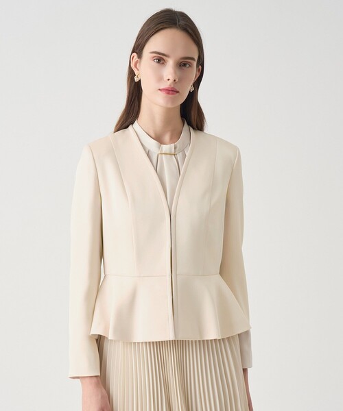 ANAYI（アナイ）の「【Eternal Line 2026】トリアセサテンペプラム ジャケット（その他アウター・レディース・アイボリー/ライトブルー/ネイビー・34/36/38）」の2枚目の写真