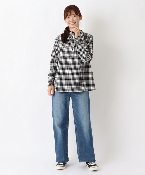 one'sterrace(ワンズテラス)の「ネルスタンドフリルブラウス(シャツ/ブラウス・レディース・アイボリー系8/その他/ブラック系8/ネイビー系5・02)」の16枚目の写真