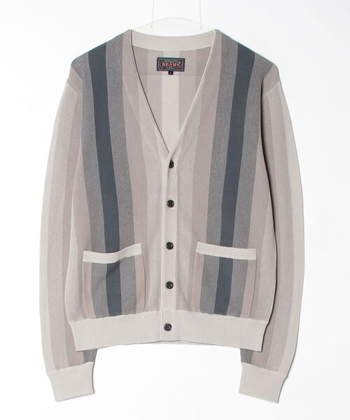 BEAMS PLUS（ビームスプラス）の「B+CardiganSTRIPE（カーディガン/ボレロ・メンズ・グレー/イエロー/グリーン・MEDIUM/X-LARGE/SMALL/LARGE）」の2枚目の写真