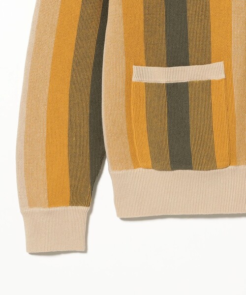 BEAMS PLUS（ビームスプラス）の「マルチ ストライプ カーディガン（カーディガン/ボレロ・メンズ・イエロー/グレー/グリーン・SMALL/X-LARGE/MEDIUM/LARGE）」の9枚目の写真