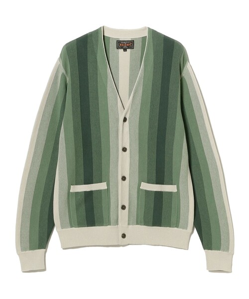 BEAMS PLUS（ビームスプラス）の「マルチ ストライプ カーディガン（カーディガン/ボレロ・メンズ・イエロー/グレー/グリーン・SMALL/X-LARGE/MEDIUM/LARGE）」の12枚目の写真