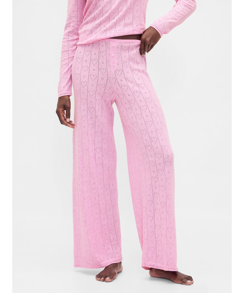 GAP(ギャップ)の「ライトウェイト CashSoft カシミヤタッチ ポインテール ハートパジャマパンツ(ルームウェア/パジャマ・レディース・ライトグレー/ピンク・XS/S/M/L/XXS)」の1枚目の写真