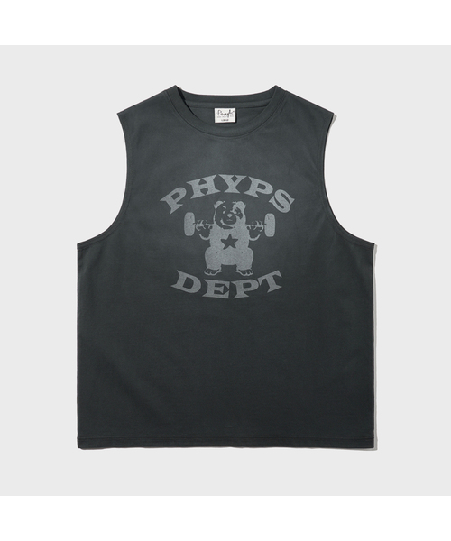 PHYSICAL DEPARTMENT(フィジカル デパートメント)の「ウェイトベアスリーブレス_チャコール(Tシャツ/カットソー・レディース・その他・MEDIUM/LARGE)」の1枚目の写真