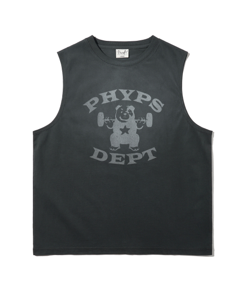 PHYSICAL DEPARTMENT(フィジカル デパートメント)の「ウェイトベアスリーブレス_チャコール(Tシャツ/カットソー・レディース・その他・MEDIUM/LARGE)」の2枚目の写真