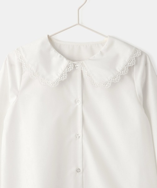 ROPE' PICNIC（ロペピクニック）の「【KIDS/キッズ】ビックカラーブラウス/セレモニー対応（シャツ/ブラウス・キッズ・ホワイト・110/120/130/140/150）」の4枚目の写真
