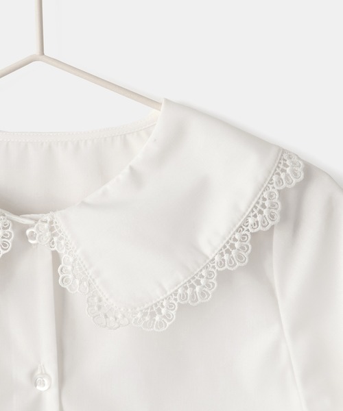 ROPE' PICNIC（ロペピクニック）の「【KIDS/キッズ】ビックカラーブラウス/セレモニー対応（シャツ/ブラウス・キッズ・ホワイト・110/120/130/140/150）」の6枚目の写真