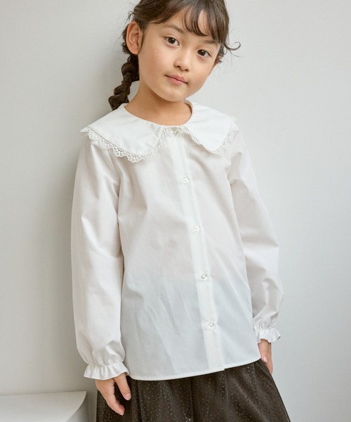 ROPE' PICNIC（ロペピクニック）の「【KIDS/キッズ】ビックカラーブラウス/セレモニー対応（シャツ/ブラウス・キッズ・ホワイト・110/120/130/140/150）」の16枚目の写真