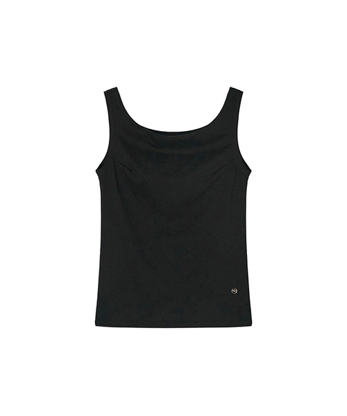 MAYVERU(メイバーユー)の「Balm Off-Shoulder Sleeveless T-Shirt _ Black(Tシャツ/カットソー・レディース・ブラック・FREE)」の1枚目の写真