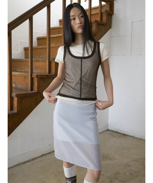 FROMWHERE（フロムウェア）の「SHEER LAYERED SKIRT SKY BLUE（スカート・レディース・その他・MEDIUM/SMALL）」の4枚目の写真