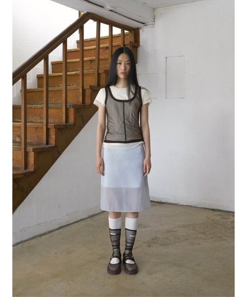 FROMWHERE（フロムウェア）の「SHEER LAYERED SKIRT SKY BLUE（スカート・レディース・その他・MEDIUM/SMALL）」の2枚目の写真