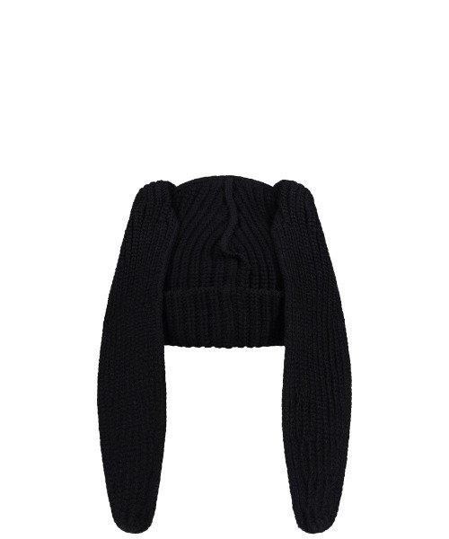 Charles Jeffrey Loverboy(チャールズジェフリーラバーボーイ)の「CHUNKY RABBIT BEANIE(ニットキャップ/ビーニー・レディース・ブラック/オフホワイト・OS)」の5枚目の写真
