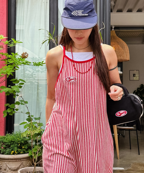 MENASOO(ミナス)の「MENASOO SUMMER STRIPE TERRY STRAP ONEPIECE_RED(ワンピース・レディース・レッド・F)」の8枚目の写真
