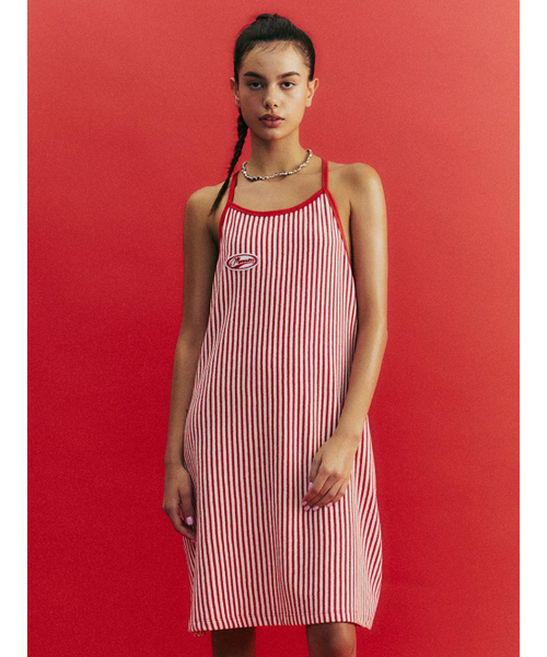 MENASOO(ミナス)の「MENASOO SUMMER STRIPE TERRY STRAP ONEPIECE_RED(ワンピース・レディース・レッド・F)」の10枚目の写真