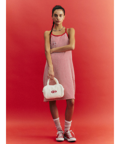 MENASOO(ミナス)の「MENASOO SUMMER STRIPE TERRY STRAP ONEPIECE_RED(ワンピース・レディース・レッド・F)」の11枚目の写真