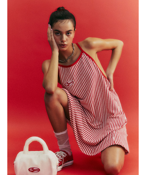 MENASOO(ミナス)の「MENASOO SUMMER STRIPE TERRY STRAP ONEPIECE_RED(ワンピース・レディース・レッド・F)」の14枚目の写真