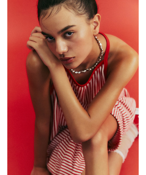 MENASOO(ミナス)の「MENASOO SUMMER STRIPE TERRY STRAP ONEPIECE_RED(ワンピース・レディース・レッド・F)」の16枚目の写真