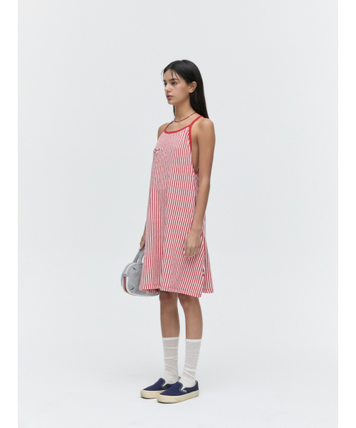 MENASOO(ミナス)の「MENASOO SUMMER STRIPE TERRY STRAP ONEPIECE_RED(ワンピース・レディース・レッド・F)」の18枚目の写真