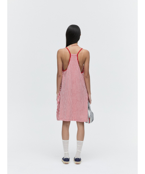 MENASOO(ミナス)の「MENASOO SUMMER STRIPE TERRY STRAP ONEPIECE_RED(ワンピース・レディース・レッド・F)」の19枚目の写真