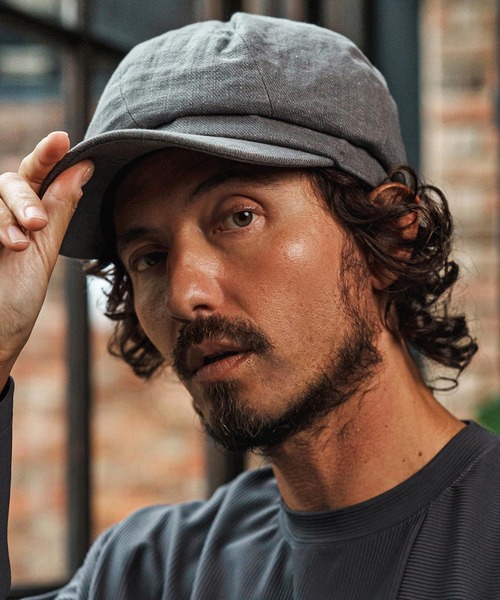 CAMBIO（カンビオ）の「mko13335- Cotton Linen Casquette キャスケット(NF-261-BO007)（キャスケット・メンズ・ブラック/グレー/カーキオリーブ/ダークベージュ・FREE）」の2枚目の写真