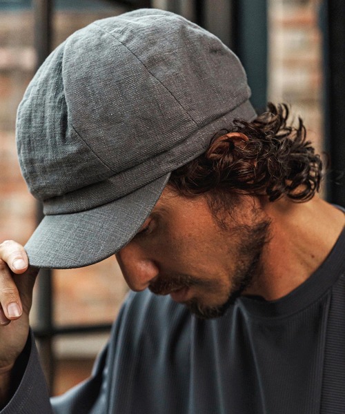 CAMBIO（カンビオ）の「mko13335- Cotton Linen Casquette キャスケット(NF-261-BO007)（キャスケット・メンズ・ブラック/グレー/カーキオリーブ/ダークベージュ・FREE）」の13枚目の写真