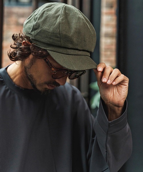 CAMBIO（カンビオ）の「mko13335- Cotton Linen Casquette キャスケット(NF-261-BO007)（キャスケット・メンズ・ブラック/グレー/カーキオリーブ/ダークベージュ・FREE）」の17枚目の写真