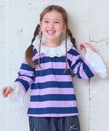 MARKEY'S | レースフリルカラーボーダーロンティー(Tシャツ/カットソー)