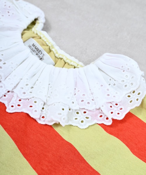 MARKEY'S（マーキーズ）の「レースフリルカラーボーダーロンティー（Tシャツ/カットソー・キッズ・レッド系その他/ピンク系その他/ブラック系その他・140/130/120/110/100/90/150）」の20枚目の写真