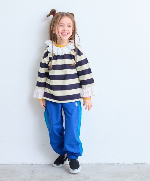 MARKEY'S（マーキーズ）の「レースフリルカラーボーダーロンティー（Tシャツ/カットソー・キッズ・レッド系その他/ピンク系その他/ブラック系その他・140/130/120/110/100/90/150）」の14枚目の写真