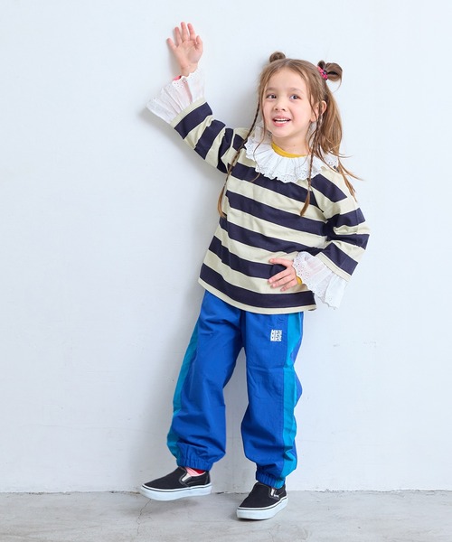 MARKEY'S（マーキーズ）の「レースフリルカラーボーダーロンティー（Tシャツ/カットソー・キッズ・レッド系その他/ピンク系その他/ブラック系その他・140/130/120/110/100/90/150）」の15枚目の写真