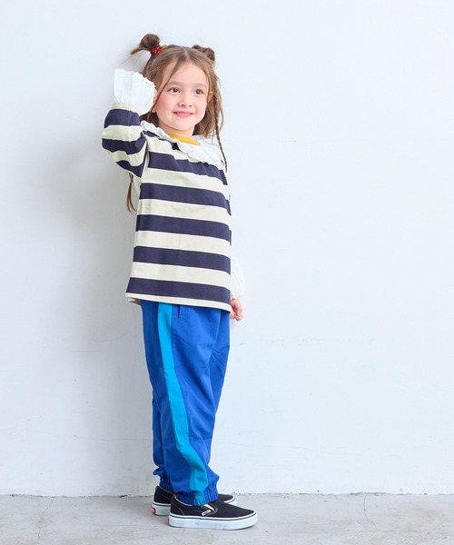 MARKEY'S（マーキーズ）の「レースフリルカラーボーダーロンティー（Tシャツ/カットソー・キッズ・レッド系その他/ピンク系その他/ブラック系その他・140/130/120/110/100/90/150）」の16枚目の写真