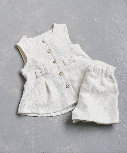 apres les cours（アプレレクール）の「ツイードペプラムセットアップ＿アプレレクールマシェリ（セットアップ・キッズ・アイボリー・90/100/110/120/130/140）」の15枚目の写真