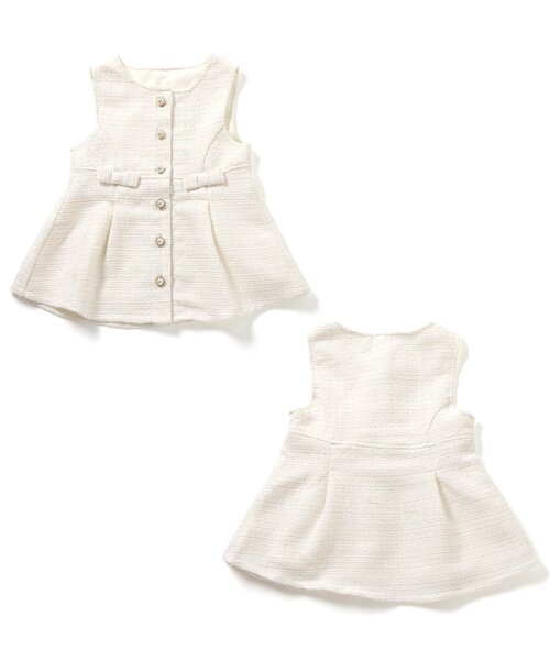 apres les cours（アプレレクール）の「ツイードペプラムセットアップ＿アプレレクールマシェリ（セットアップ・キッズ・アイボリー・90/100/110/120/130/140）」の9枚目の写真