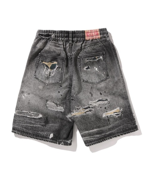 A BATHING APE(アベイシングエイプ)の「BAPE STA FAKE PRINT RELAXED FIT SHORTS(その他パンツ・メンズ・ブラック/ライトインディゴブルー・MEDIUM/X-LARGE/SMALL/XX-LARGE/LARGE)」の3枚目の写真
