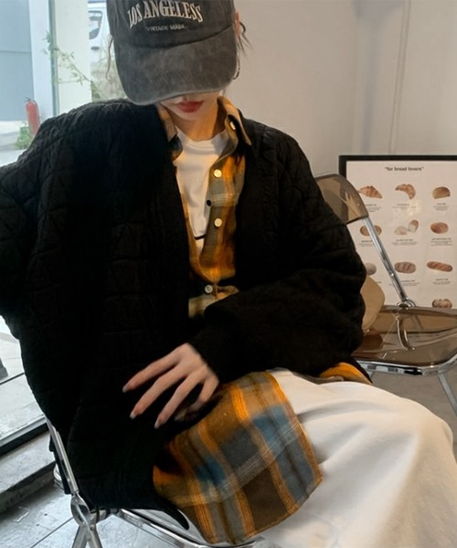 blackdia ocean(ブラックダイヤオーシャン)の「blackdia ocean オーバーサイズ オンブレチェックシャツ(シャツ/ブラウス・レディース・オレンジ系/ブルー系・FREE)」の7枚目の写真