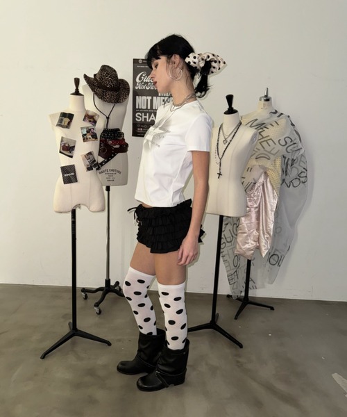 SHAGGIE（シャギー）の「マイクロフリルミニショートパンツ（その他パンツ・レディース・ブラック/ブラウン/グレー・FREE）」の8枚目の写真