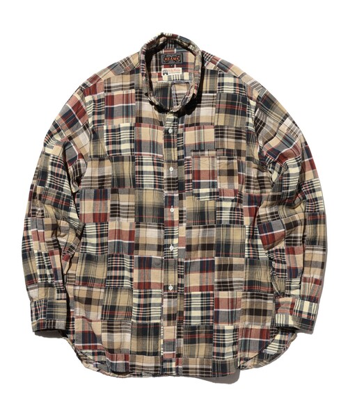 BEAMS PLUS（ビームスプラス）の「B.D. Classic-fit Patchwork Madras（シャツ/ブラウス・メンズ・ブラウン・X-LARGE/LARGE/MEDIUM/SMALL）」の3枚目の写真